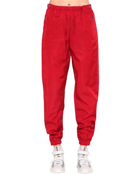 prada gabardine pants red|Prada re nylon logo.